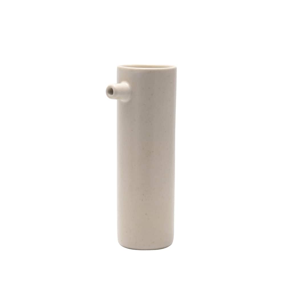Lg. Ceramic Vase Stone w/Spout - A - CREAM