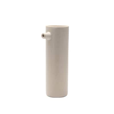 Sm. Ceramic Vase Stone w/Spout - A - CREAM