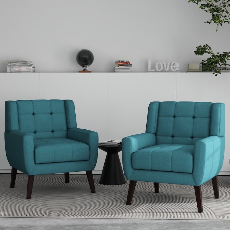 Tufted Arm Chair Upholstered Lounge Chair(Set of 2)