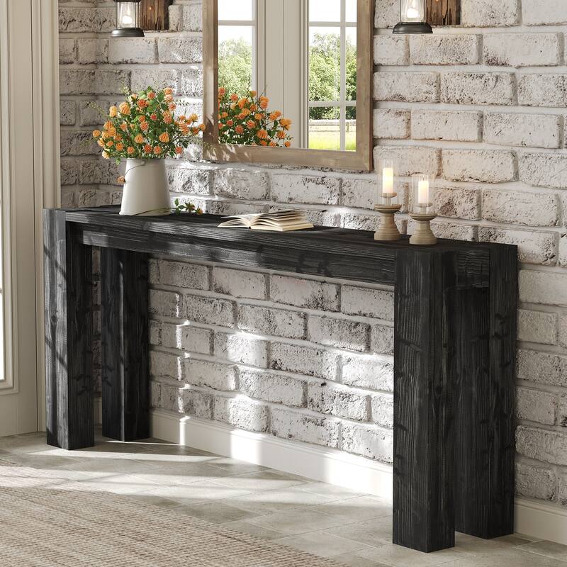 Solid Wood Console Table 70.9-Inch Long Narrow Sofa Table Behind Couch