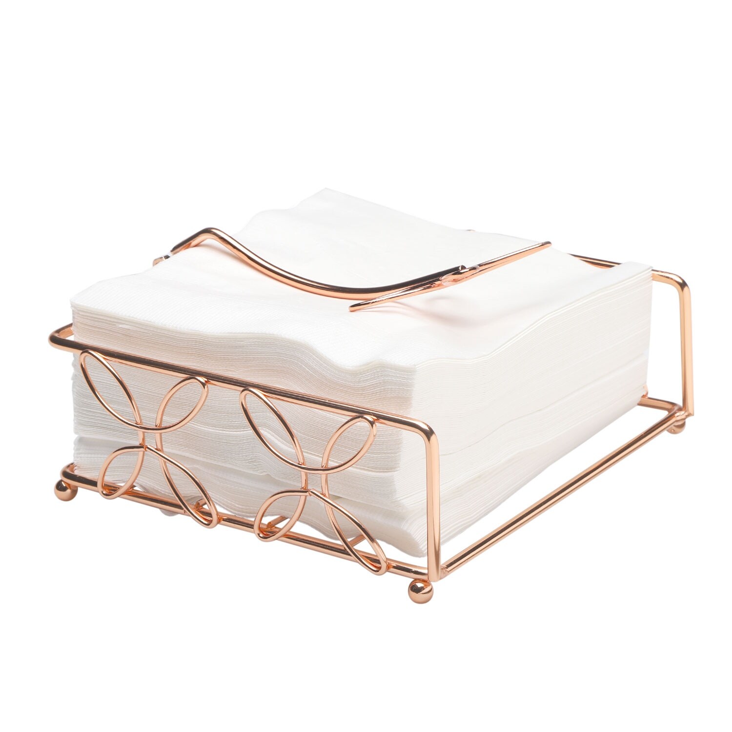 Shop Madison Lifestyle Ny Napkin Holder Bright Copper Plated Rose Gold Kitchen Or Dining Room Table Accessory 8 X 8 Overstock 27096743