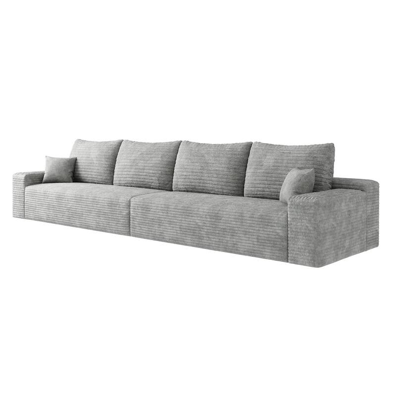140-in Casual Gray 4 -seater Reclining Sectional - 8' x 10'