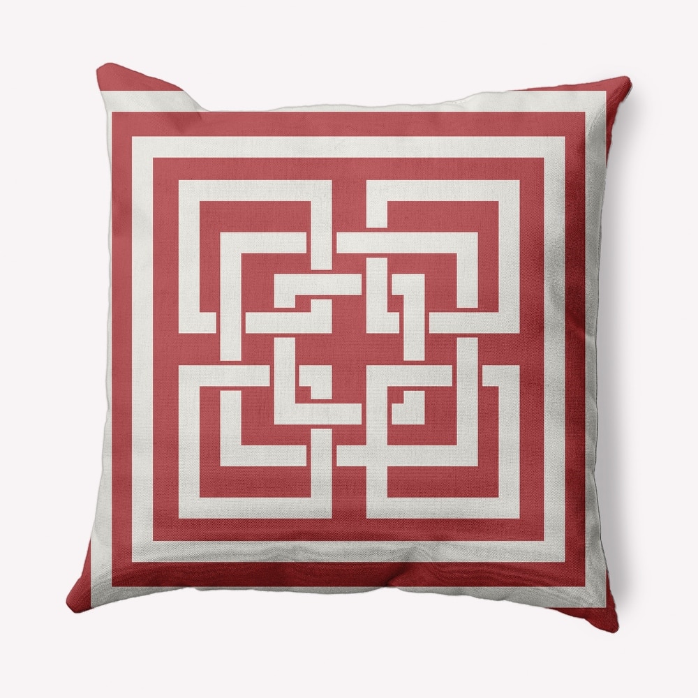 Greek New Key Nautical Indoor/Outdoor Throw Pillow