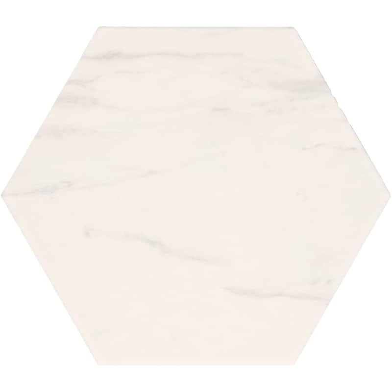 TileHQ Stellar White 8 x 9 Porcelain Hexagon Floor and Wall Tile (25 PC Per Carton) (9.37 SQFT Per Carton)