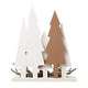 preview thumbnail 21 of 34, Glitzhome Wooden Sign Christmas Tree Shaped Table Decor for Home Shelf Xmas Party