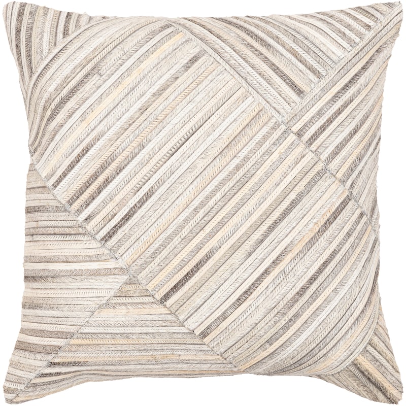 Roshni Light Colors Hair on Hide Striped Throw Pillow - Cover Only