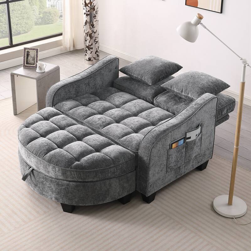 Sofa Comes with Two Small Throw Pillows, Suitable for Living Room and Bedroom