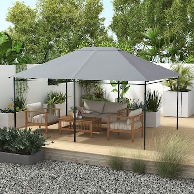 Outsunny 10' x 13' Gazebo Canopy Replacement, Patio Gazebo Roof with Top Vents for 84C-116