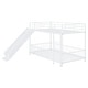 preview thumbnail 30 of 37, Twin over Twin Size Metal Bunk Bed with Slide and Guardrails