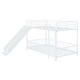 preview thumbnail 10 of 18, White Twin over Twin Size Metal Bunk Bed with Slide & Guardrails