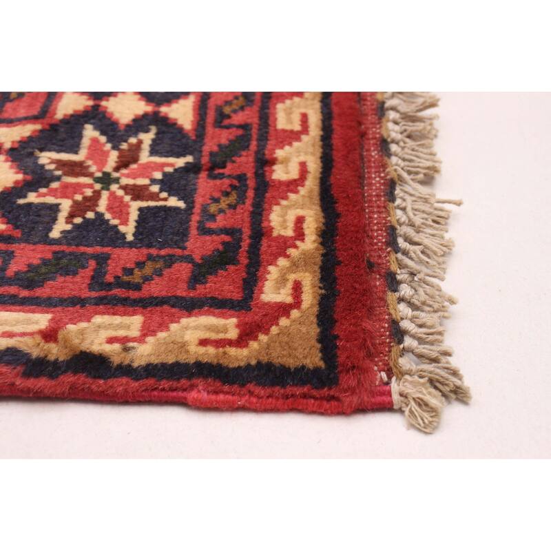 ECARPETGALLERY Hand-knotted Kargahi Red Wool Rug - 2'10 x 9'10