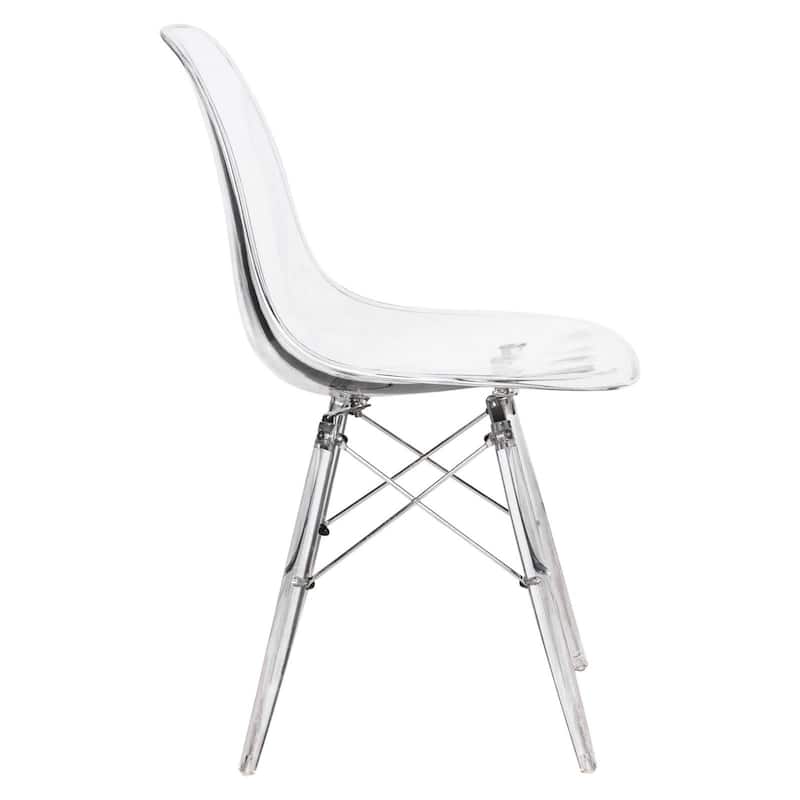 Crescro Dining Chair in Acrylic with Eifel Legs Design Banquet Side Chair (Set of 2) for Indoor and Outdoor - 32" Height