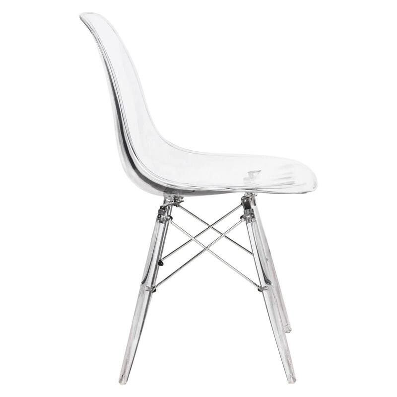 Dover Acrylic Accent Banquet Side Chair Dining Chair with Eiffel Legs for Indoor Outdoor Home Office Living Room & Kitchen