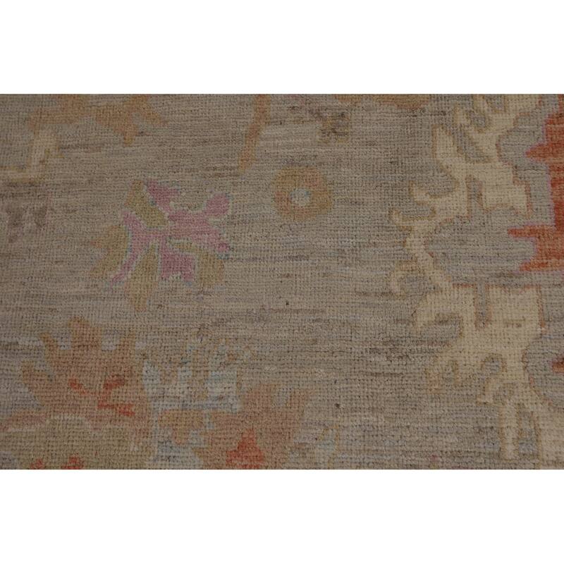 Transitional Vegetable Dye Oushak Turkish Rug Handmade Wool Carpet - 8'10"x 12'3"
