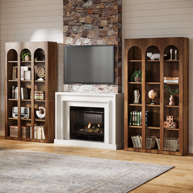 5-Tier Arched Bookshelf, 70.87-Inch Tall Bookcase for Home Office, Living Room - 39.37" W x 11.81" D x 70.87" H
