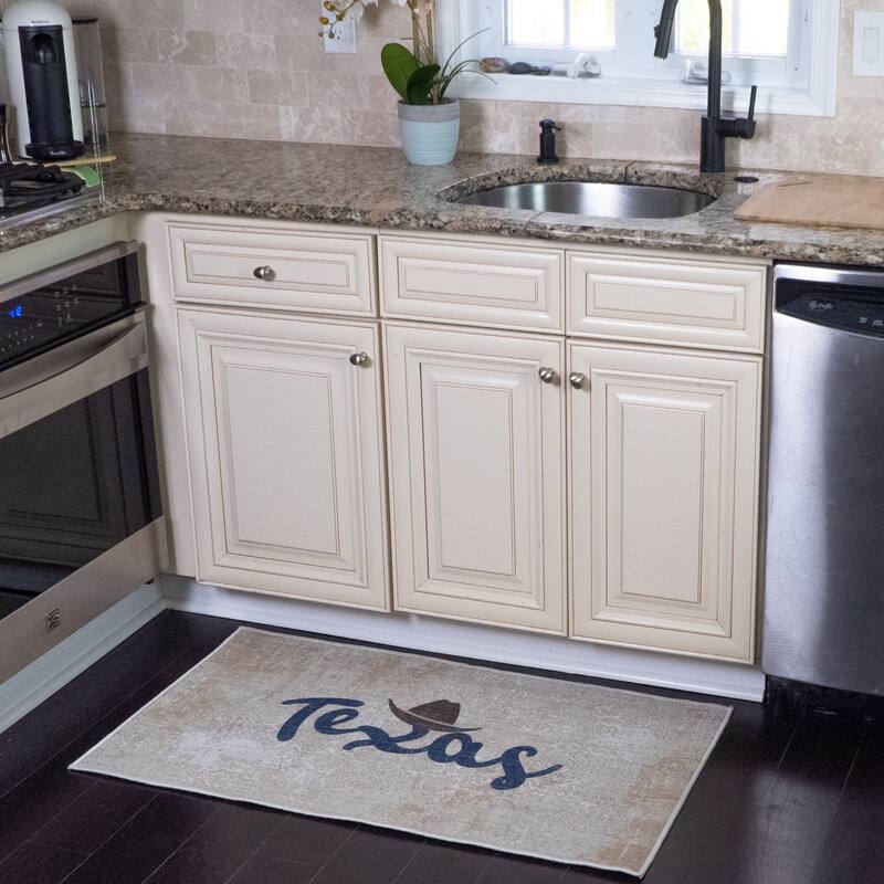 SussexHome Non-Skid Ultra-Thin Area Rugs for Laundry Room, Entryway, Bathroom and Kitchen - Washable Multipurpose Floor Mat