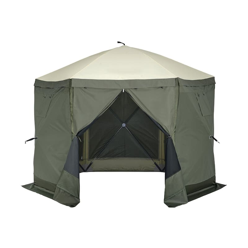 10x10 Pop Up Gazebo Tent with Mesh Sides & Wind Panels