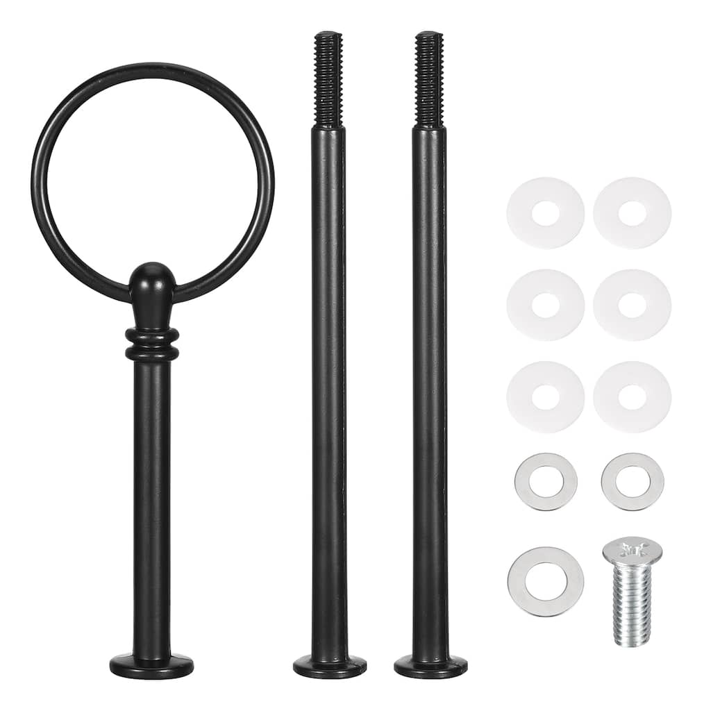 4 Set 3-Tier Cupcake Stand Hardware Fittings for Cake Stand, Black