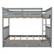 preview thumbnail 4 of 7, Full over Full Size Bunk Bed with 2-Drawers and Ladders, Grey