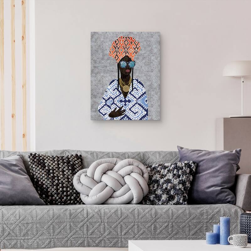Dots Queen on Gray by Nikki Chu Canvas Art Print