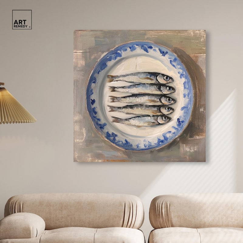 Sardines Still Life Canvas by Art Remedy, Gallery Wrapped