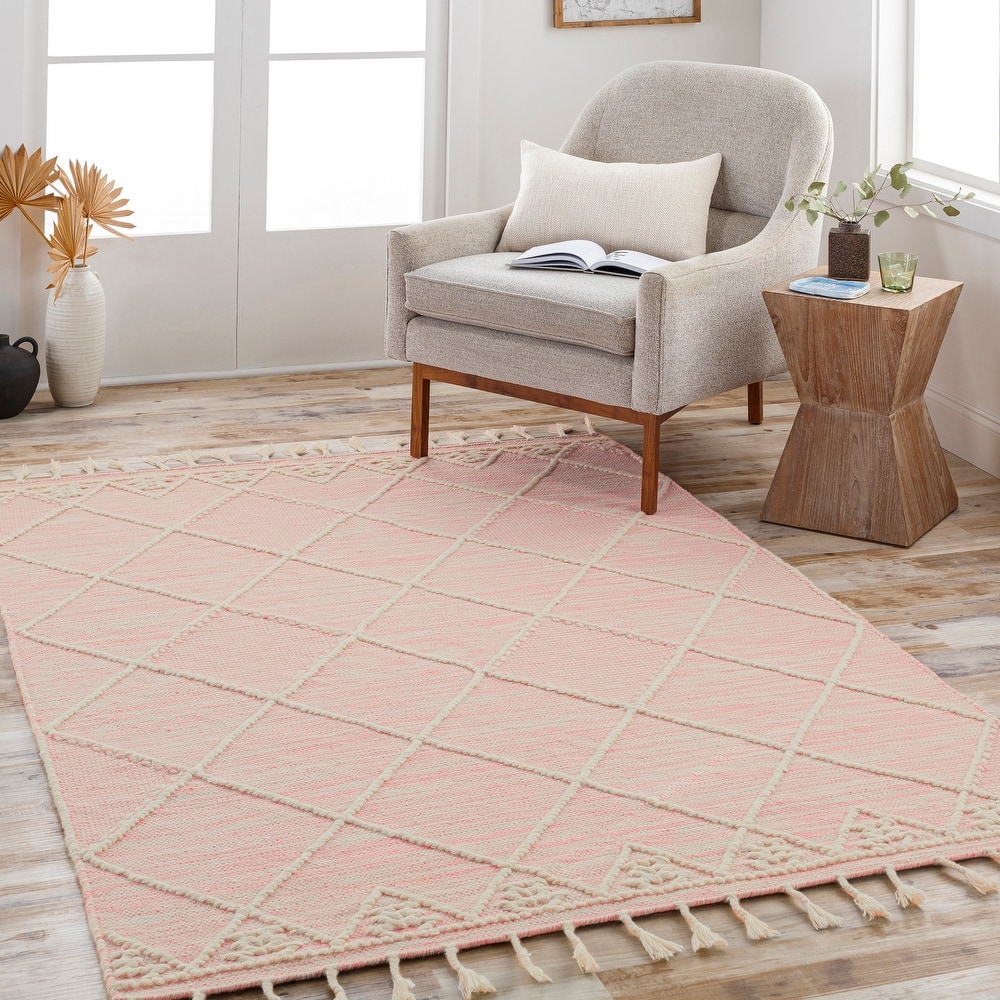 Maaxi Handmade Farmhouse Trellis Wool Area Rug