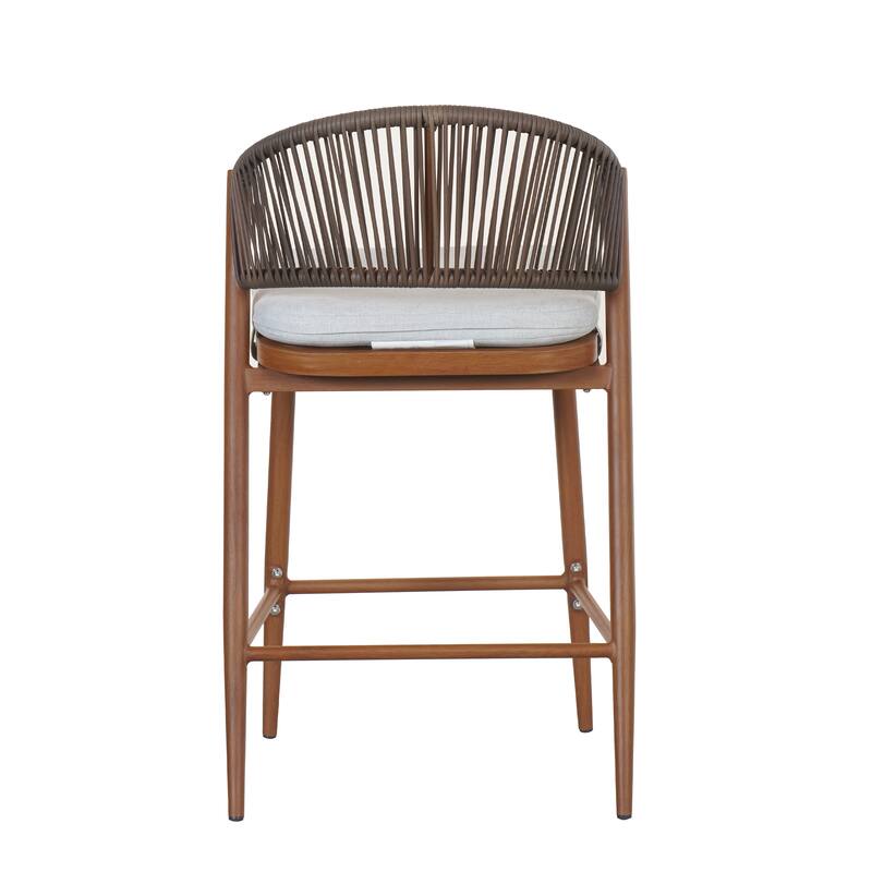 Christopher Knight Home - Beverly Durable Outdoor Counter Stools with Scallop Backrest, Set of 2