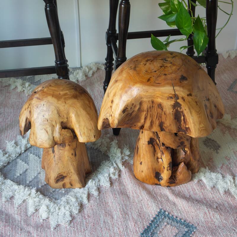 Greenage Cedar Roots Stump Mushroomn Natural Edge Side Table