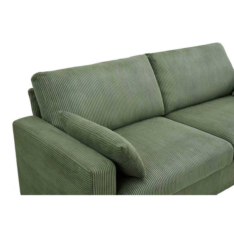 Modern Loveseat Sofa for Living Room, Removable Cover, Spring Cushions, Solid Wood Frame, Wide Armrest for Small Space