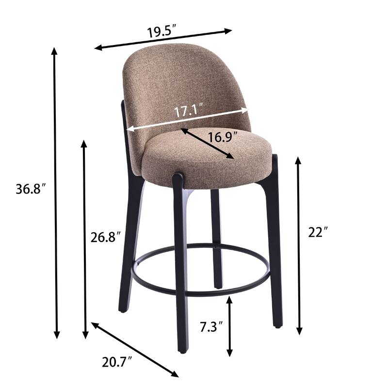 set of 4 Upholstered Counter Height Bar Stools