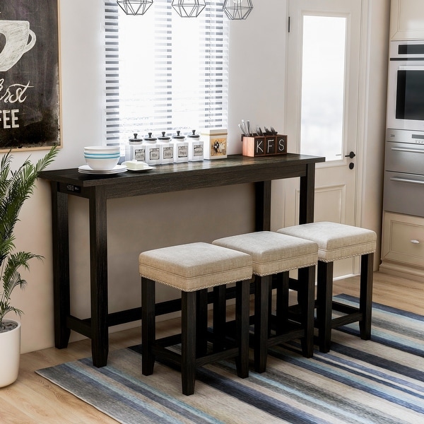 Chester Transitional Wood Counter Height Dining Set with USB and Power Outlets by Furniture of America On Sale Bed Bath Beyond 30741319