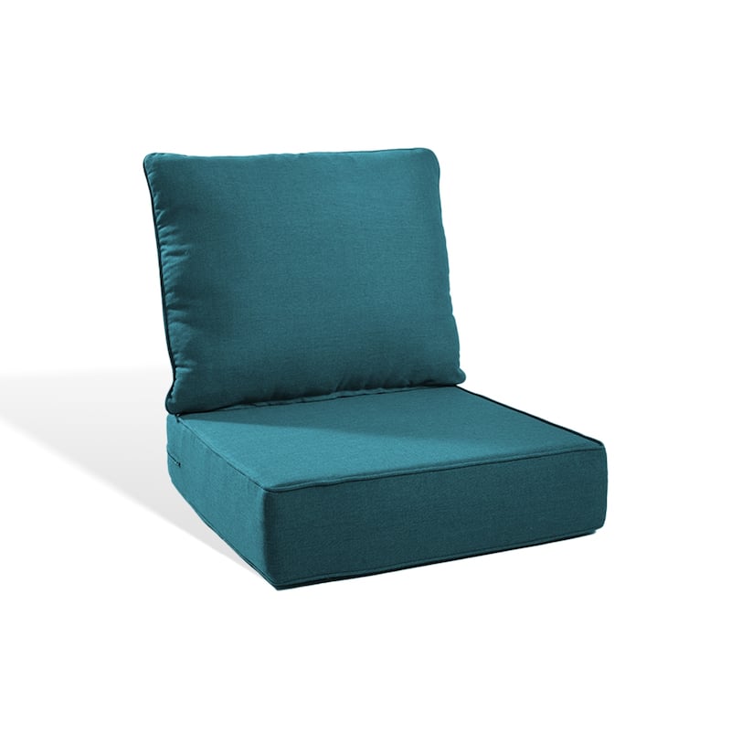 Pocassy 22"x24"x6" Inch Thick Cushions Indoor Outdoor Pillows Cushion - Peacocka Green Cushion - 1 Set Seat & Back Cushion
