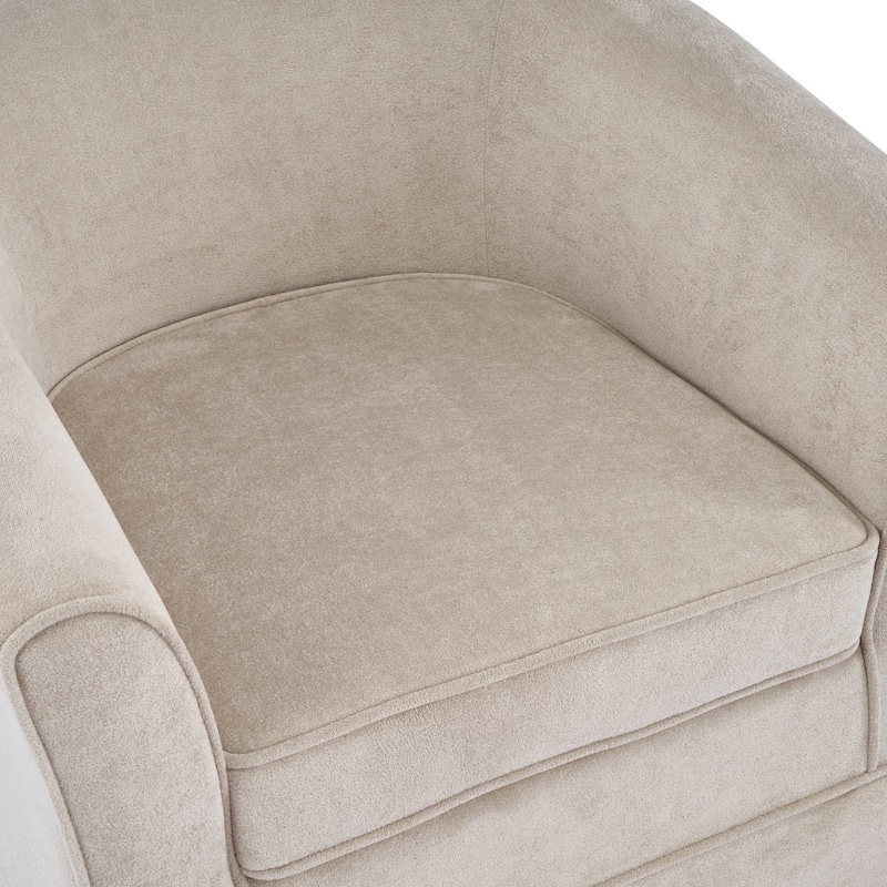 Cecilia Natural Fabric Swivel Chair with Loose Cover by Christopher Knight Home - 28.75" L x 28.00" W x 28.00" H