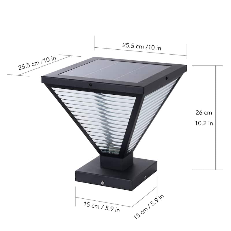 10 in Solar Powered LED Post Cap Light