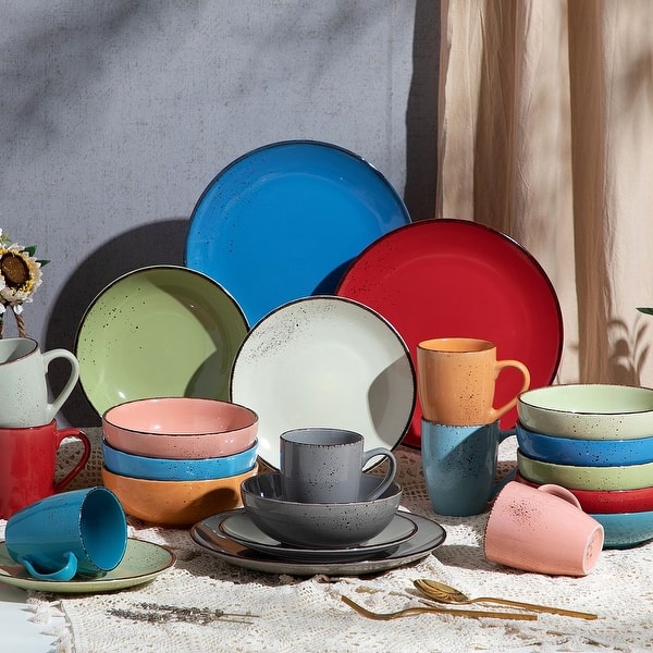 MALACASA Elisa, Porcelain Coffee Mug with Saucer Set of 6 Tea Cup
