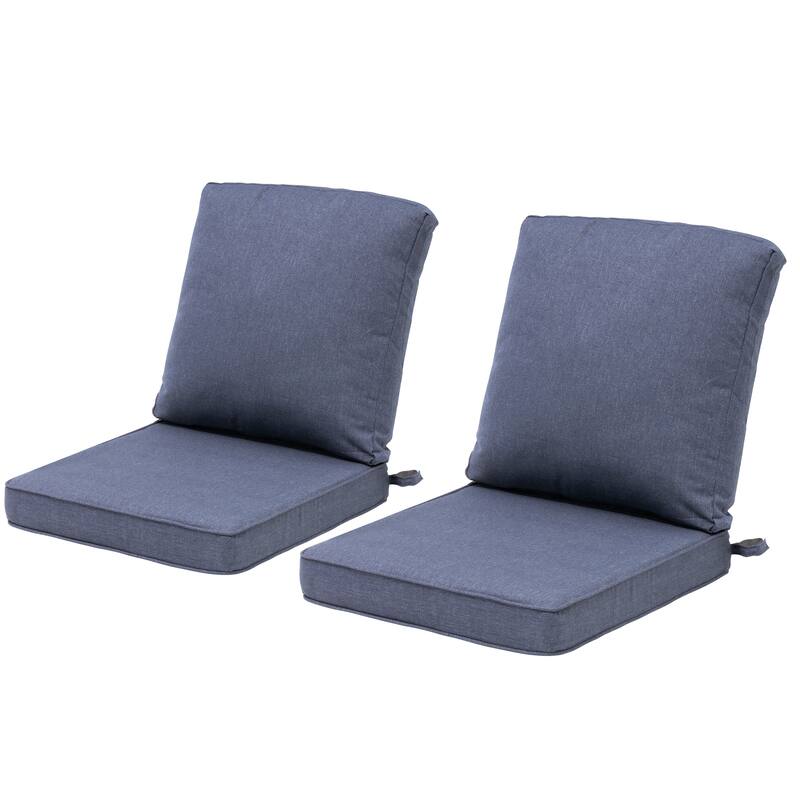 22 x 21 in Outdoor Patio Deep Seat Cushions Set Water Resistant - SKY - 2PC