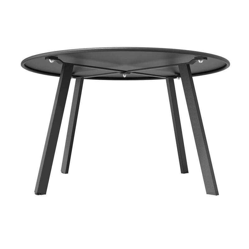 Clihome Weather Resistant Round Steel Patio Large Coffee Table