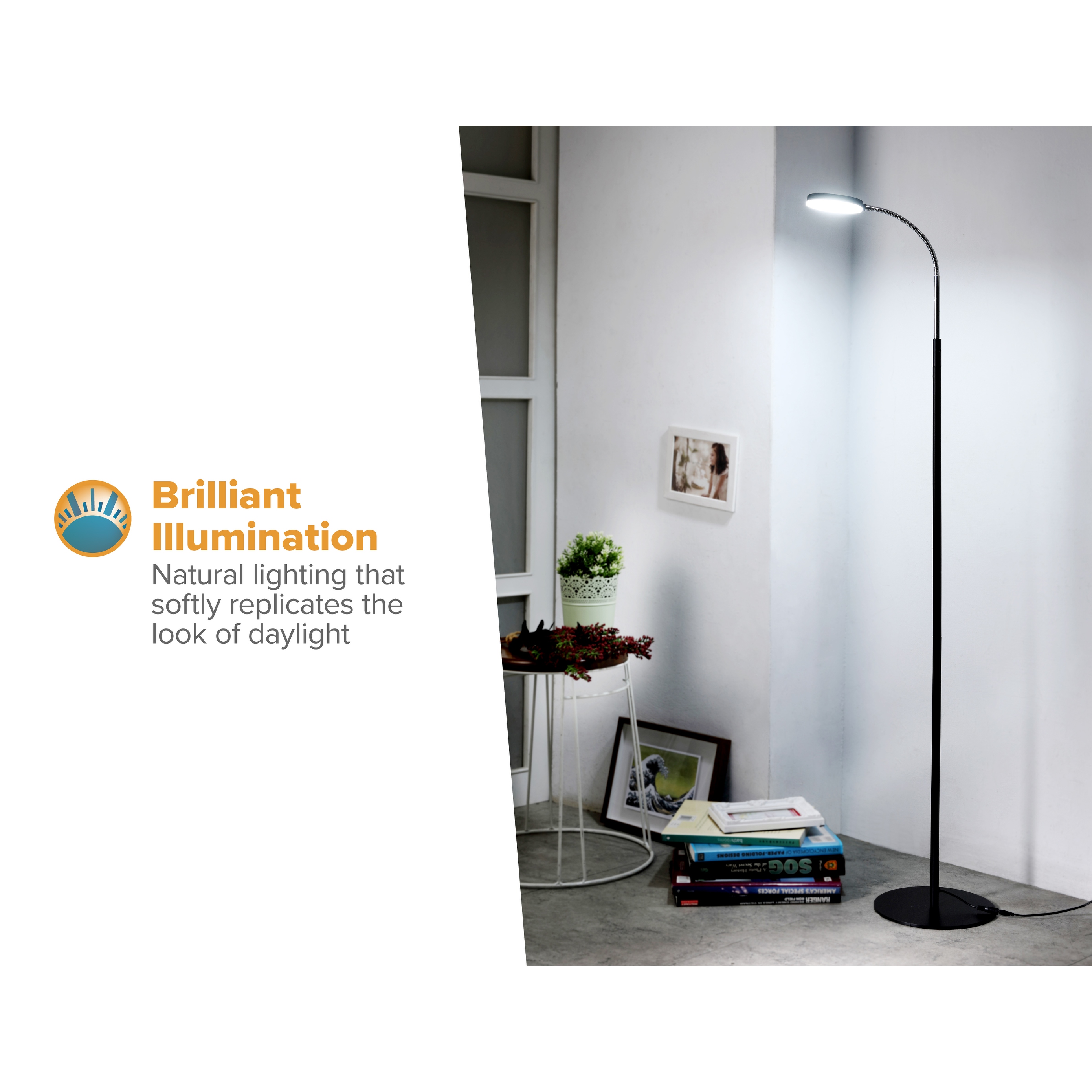 Gooseneck led discount floor lamp
