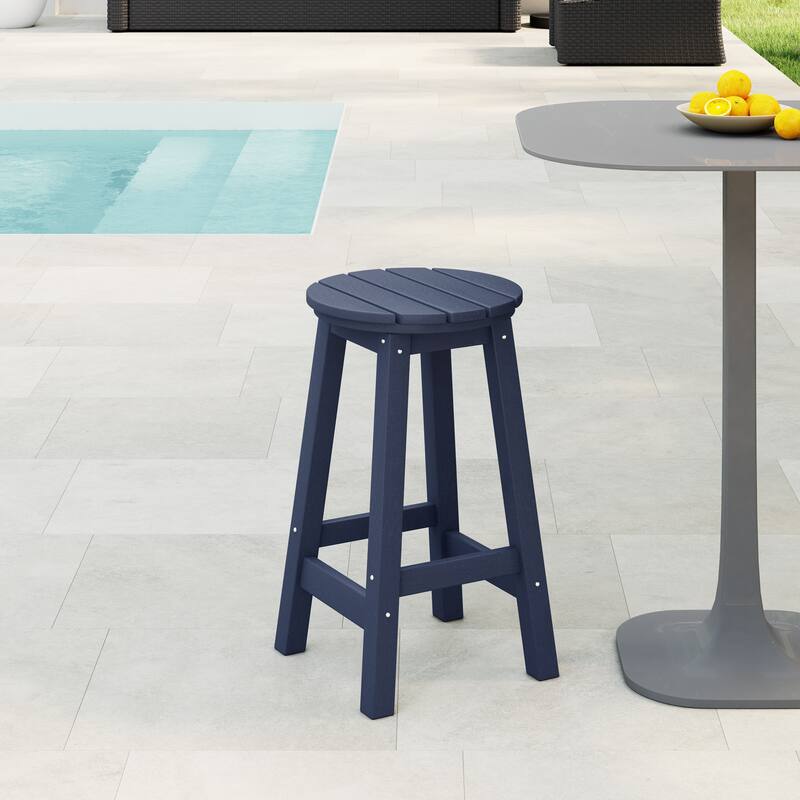 Laguna Hdpe All Weather Outdoor Patio 24" Round Counter Stool