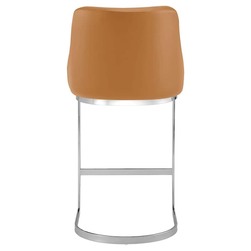Velvet/ Faux Leather Upholstered Counter Stools, Set of 2 - 18.9"W x 20.5"D x 36.6"H