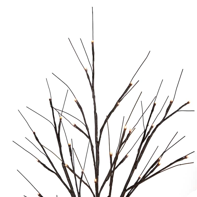 6' LED Lighted Brown Christmas Twig Tree - Warm White Lights
