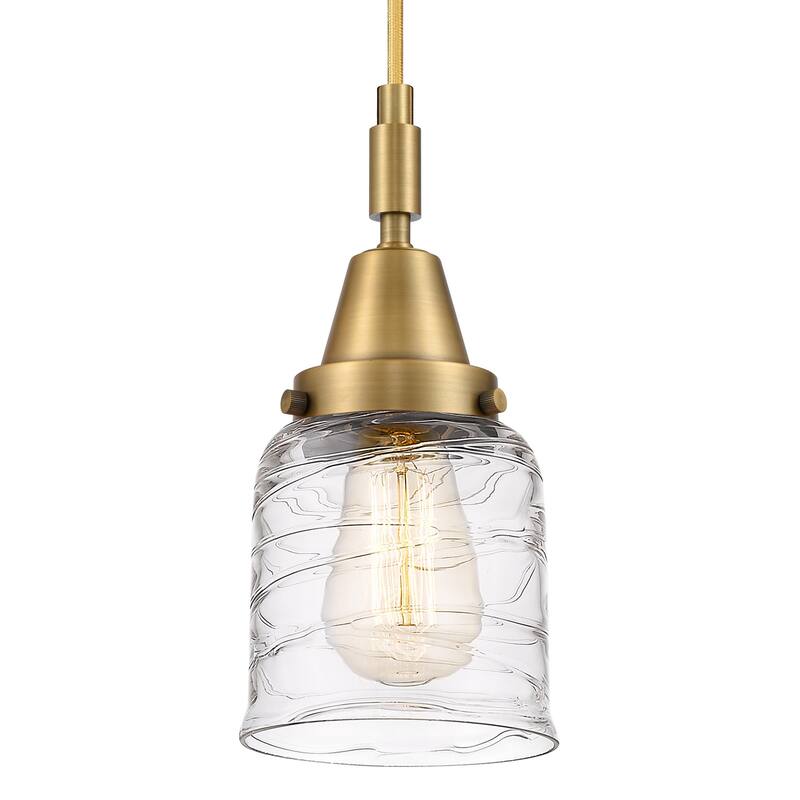 Innovations Lighting 447-1P-G513 Bell 5" Wide Mini Pendant with Clear - Brushed Brass