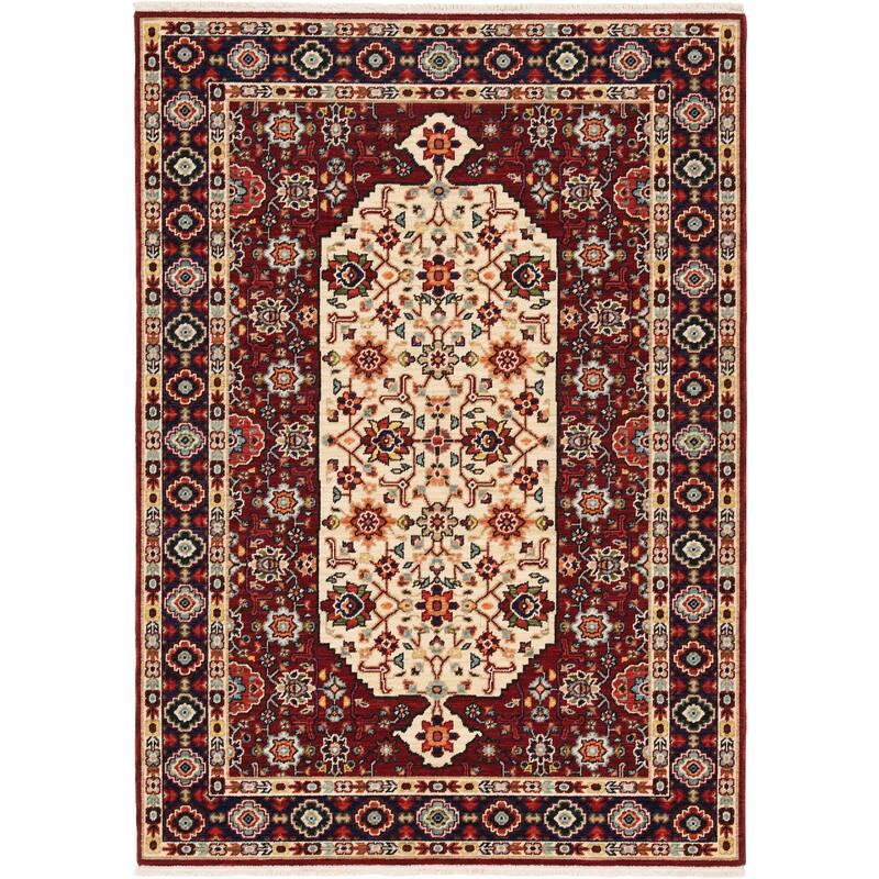 Style Haven Leander Persian Inspired Fringed Wool Blend Area Rug - 2' x 3' - Rectangle