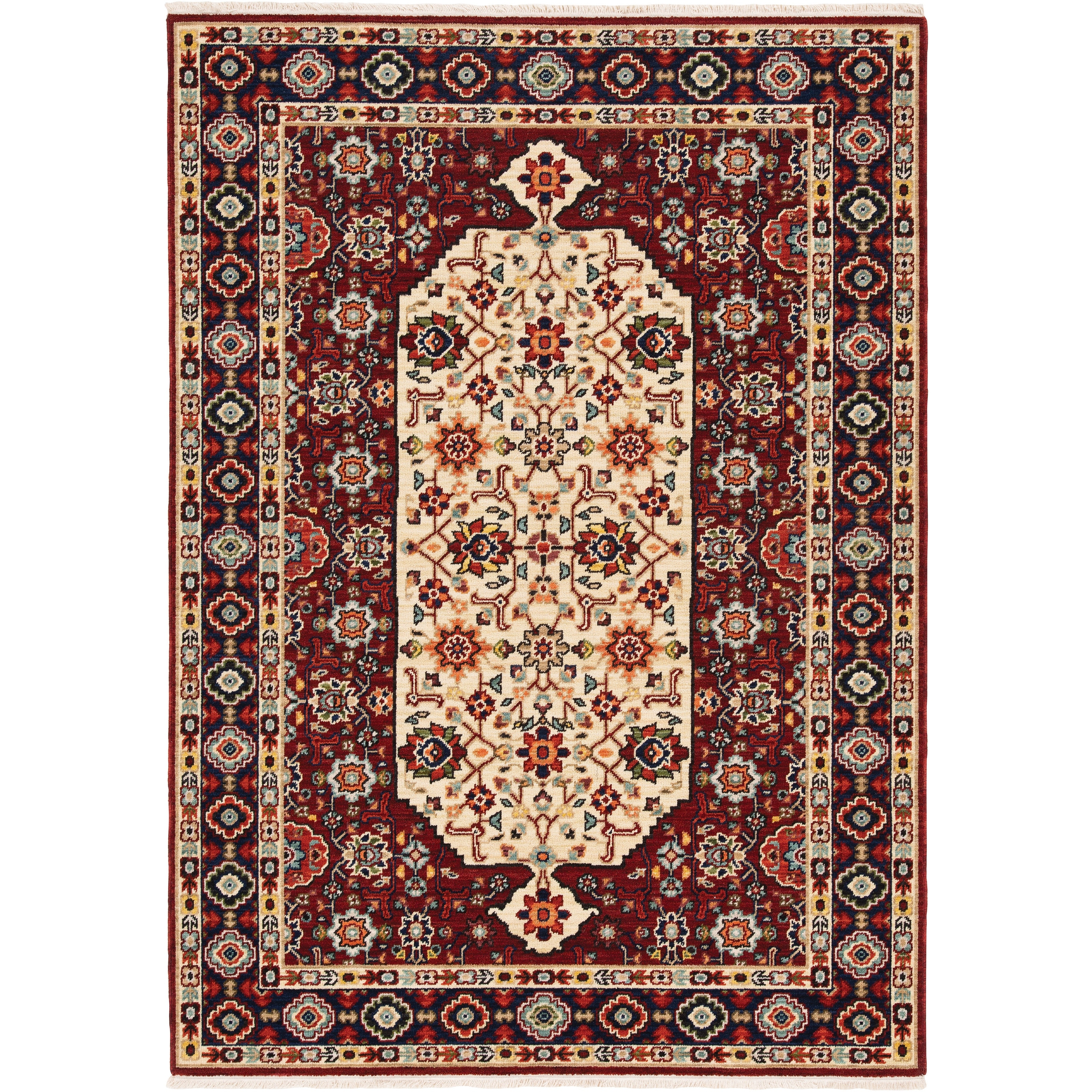 Style Haven Leander Persian Inspired Fringed Wool Blend Area Rug
