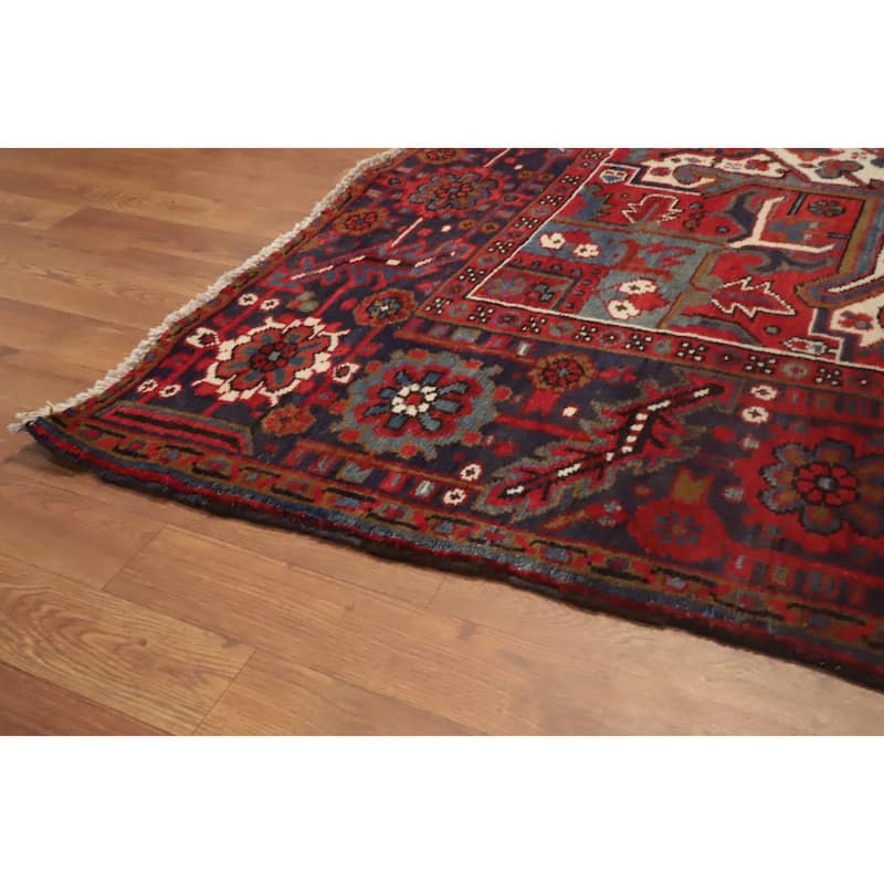 Hand Knotted Oriental 100% Wool Carpet Traditional Medallion Red Heriz Area Rug - 12' 7'' X 9' 8''