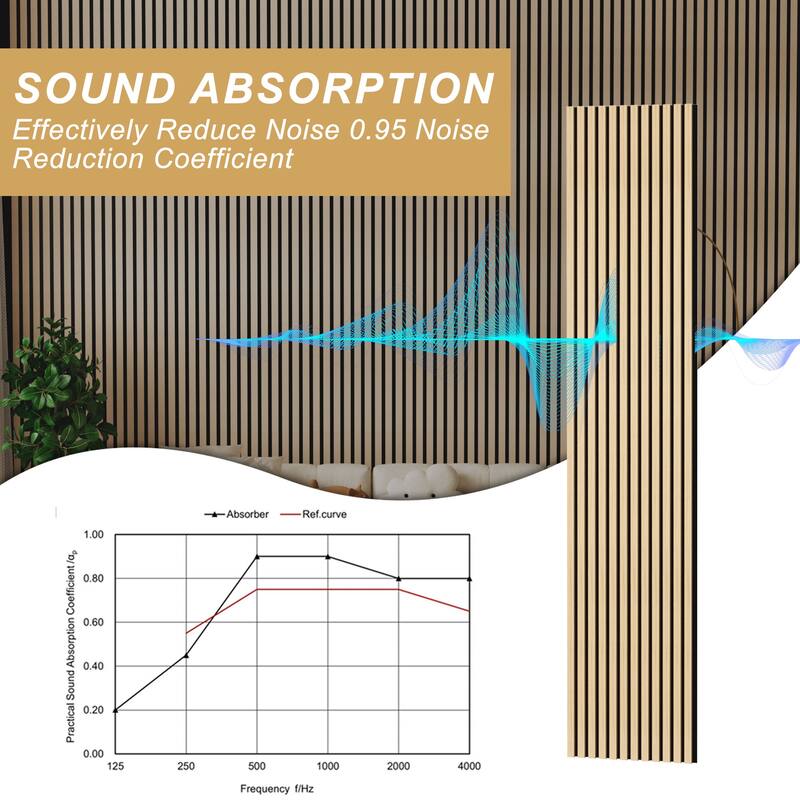 47.3" x 23.6" Wood Slat Acoustic Wall Panels for Ceiling and Wall Decor, 4-Pack (31 sq ft)