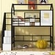 preview thumbnail 18 of 27, Twin Metal Loft Bed with Roof Design and Storage Box, Fun House Design, Sturdy Metal Frame, Full Guardrails for Safety, Pink