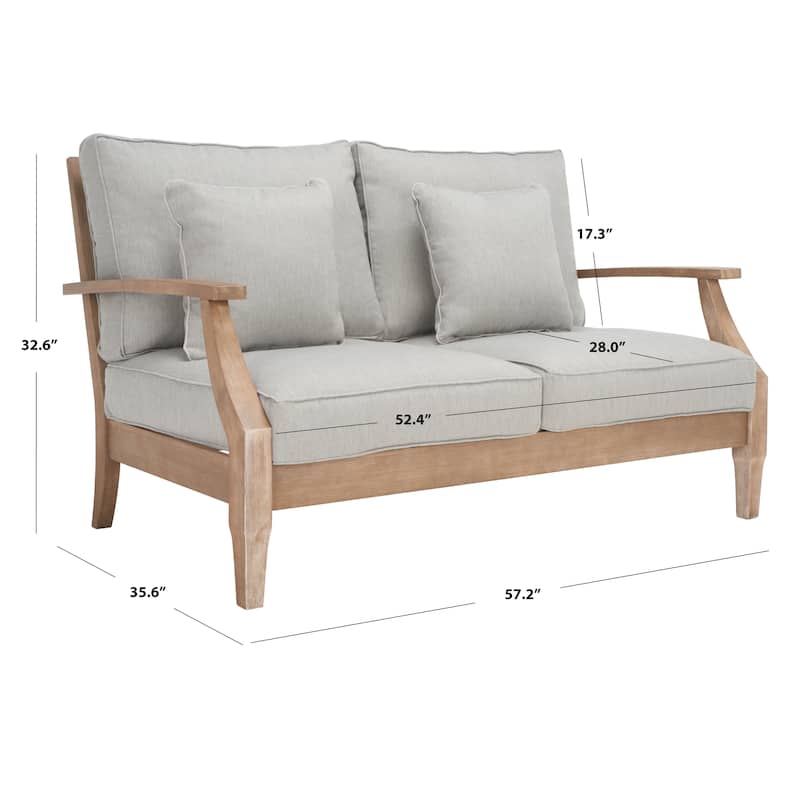 SAFAVIEH Couture Martinique Wood Patio Loveseat - 56"W x 35"D x 32"H