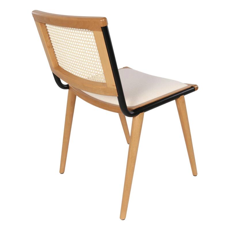 Breuer Chair Company Rereke Dining Side Chair w/ Padded Seat Beech Wood Cane Back Steel Frame & Wooden Legs (Made in Italy)