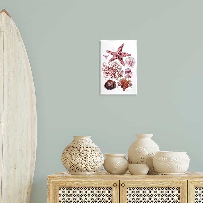 Stupell Rosy Undersea Creatures Wall Plaque Art Design By Ramona Murdock